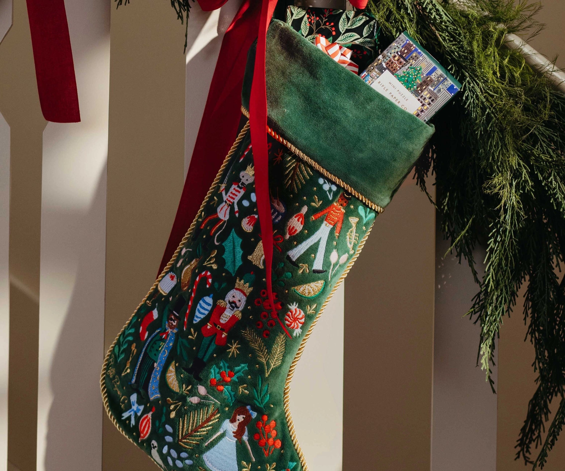 Rifle Paper Co. Nutcracker Embroidered Stocking