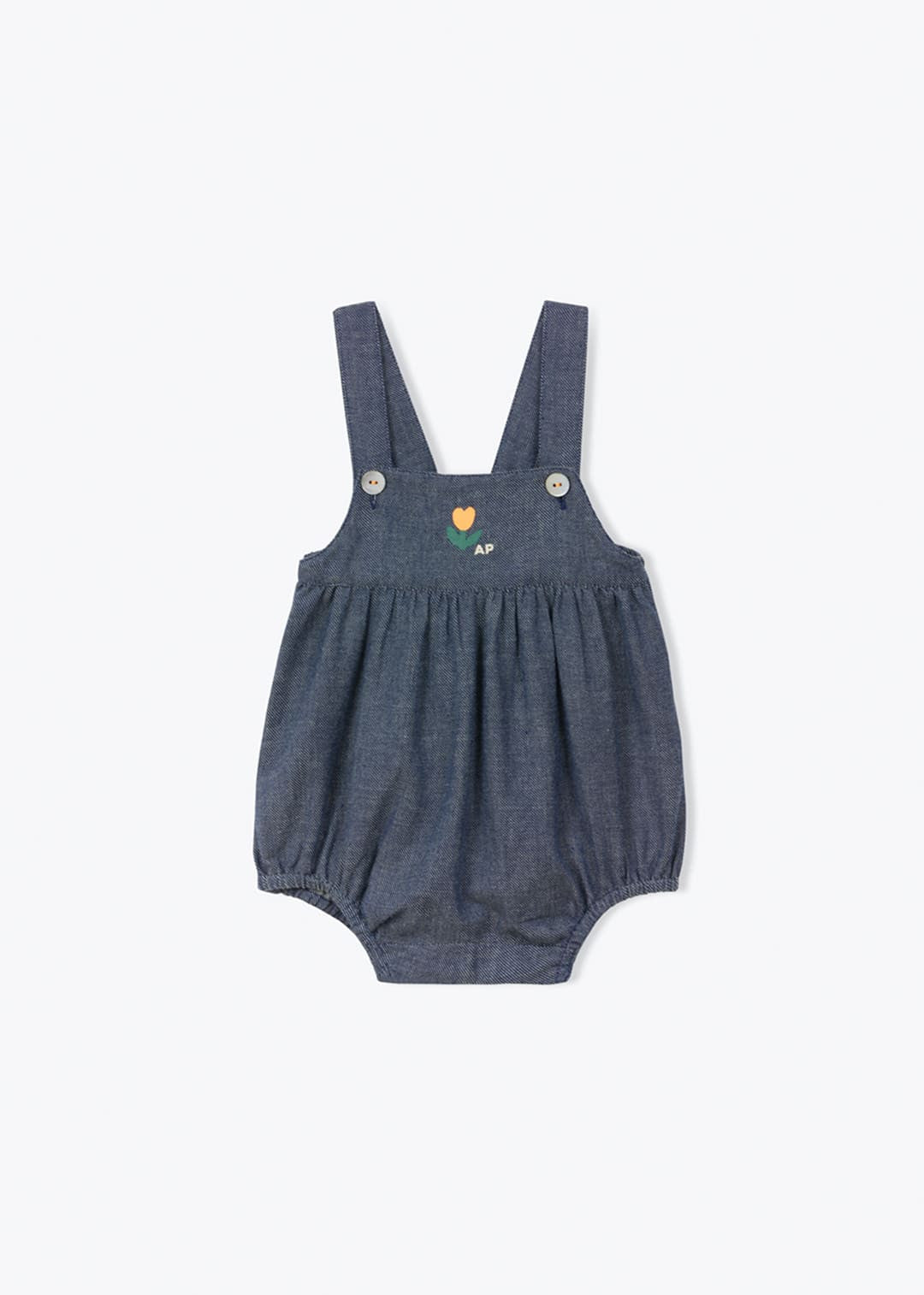 Arsēne et Les Pipelettes Denim Baby Romper - Denim