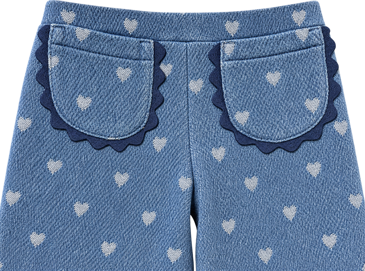 Tiny Fish Girl Trouser - Blue Hearts
