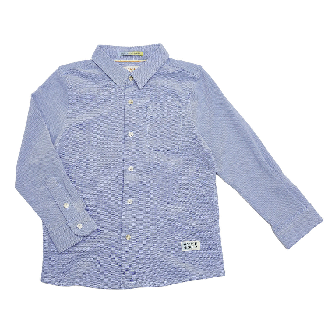 Scotch & Soda Boys Pique Shirt - Blue Bell