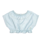 Tocoto Vintage Baby Short Sleeve Ruffled Blouse - Blue