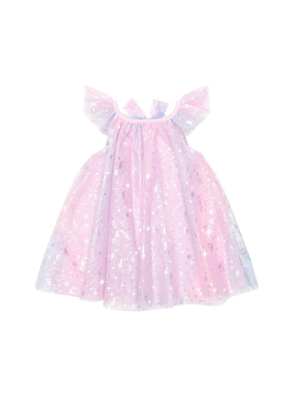 Huxbaby Cosmic Unicorn Frill Tulle Dress - Multi