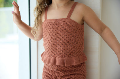 Rylee + Cru Crochet Tank Set - Poppy