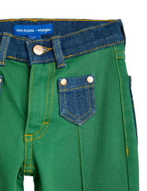 Mini Rodini Flared Denim Jeans - Green