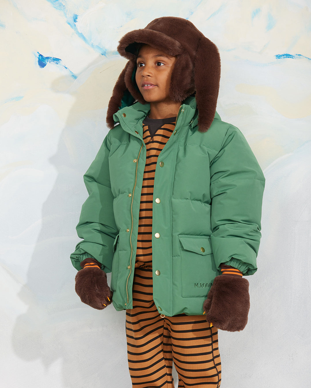 Mini Rodini Solid Heavy Puffer - Green