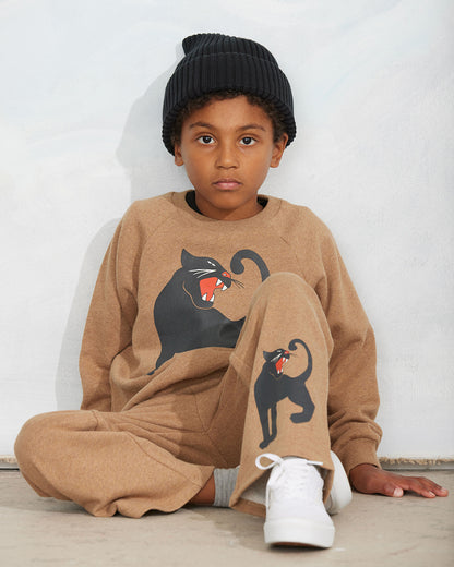 Mini Rodini Panther Sp Melange Sweatshirt - Brown