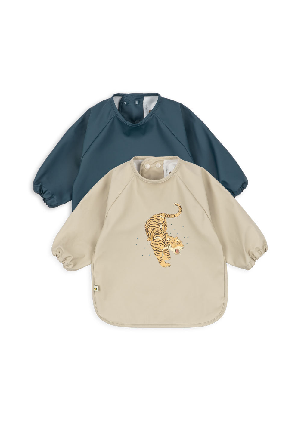 Konges Sløjd 2 Pack Dinner Bib With Sleeves - Tiger Ruggito