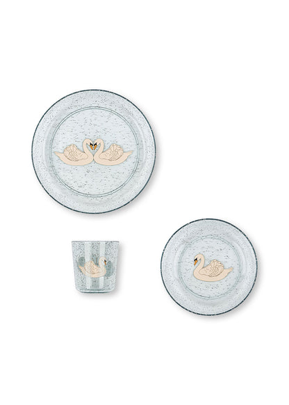Konges Sløjd Sparkly Dinner Set - Swan Blue