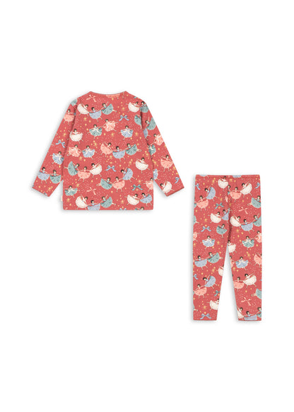Konges Sløjd Basic Blouse/Pants Set Gots - Bow Ballerina Blush