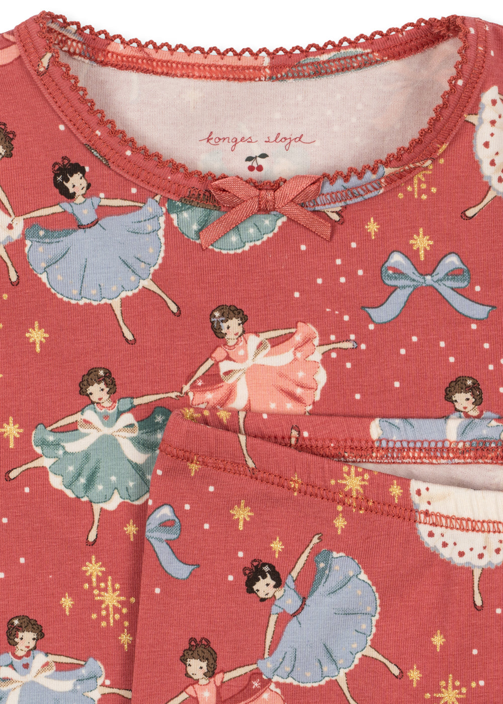 Konges Sløjd Basic Blouse/Pants Set Gots - Bow Ballerina Blush