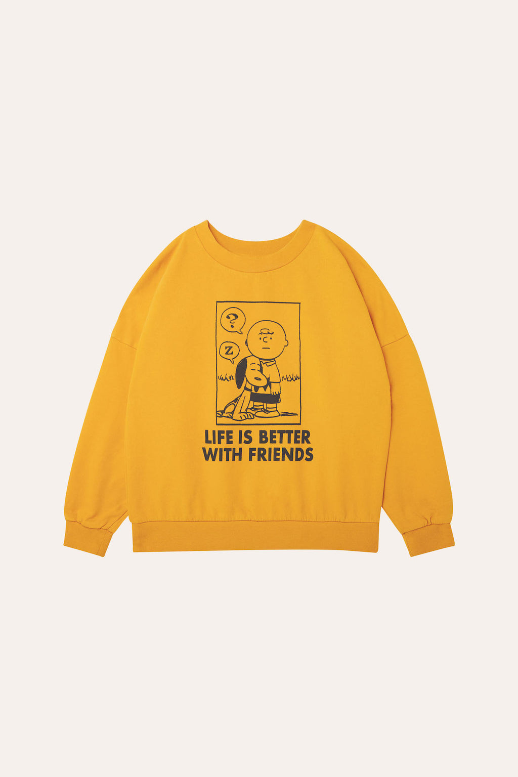 The Campamento Snoopy & Charlie Brown Oversized Kids Sweatshirt - Yellow