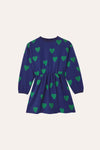 The Campamento Blue Hearts Kids Dress - Green