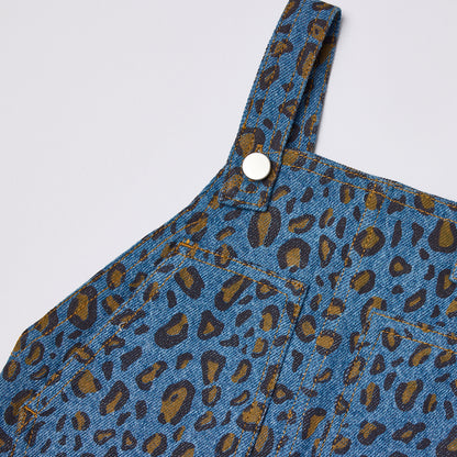 Tiny Cottons Animal Print Baby Dungaree - Dark Blue