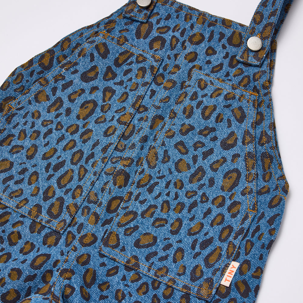 Tiny Cottons Animal Print Baby Dungaree - Dark Blue