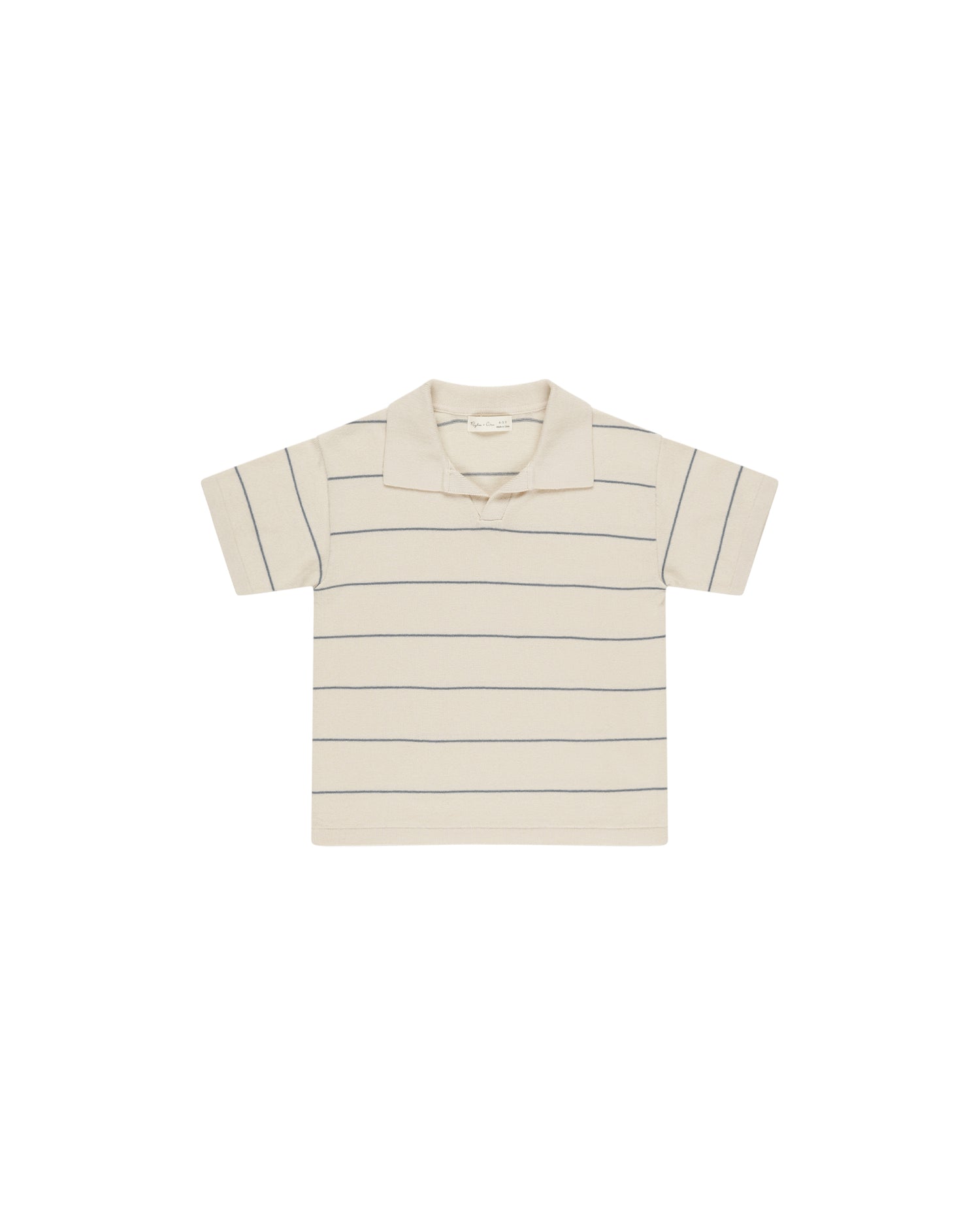 Rylee + Cru Chandler Knit Polo - Blue Stripe