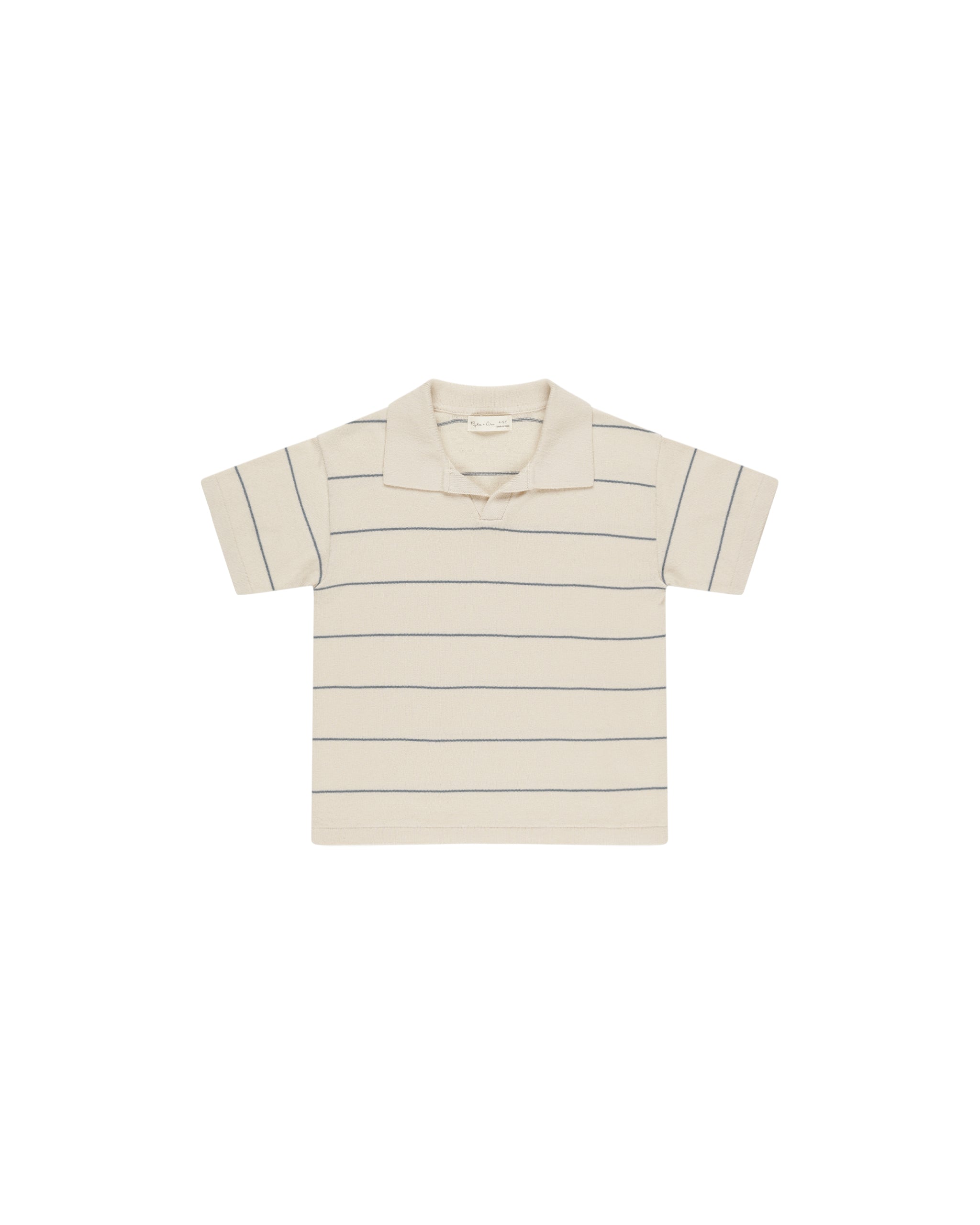 Rylee + Cru Chandler Knit Polo - Blue Stripe
