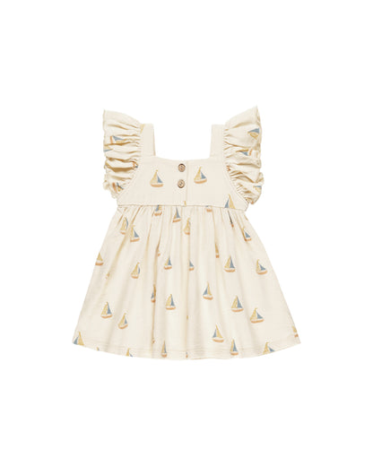 Rylee + Cru Mariposa Dress - Sailboats