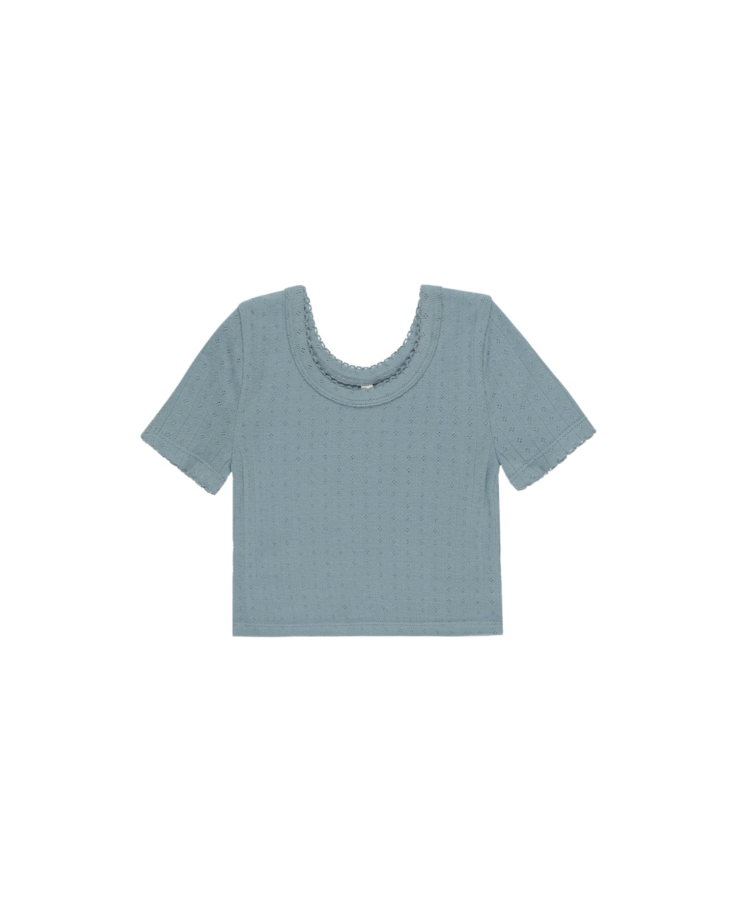 Rylee + Cru Pointelle Tee - Ocean