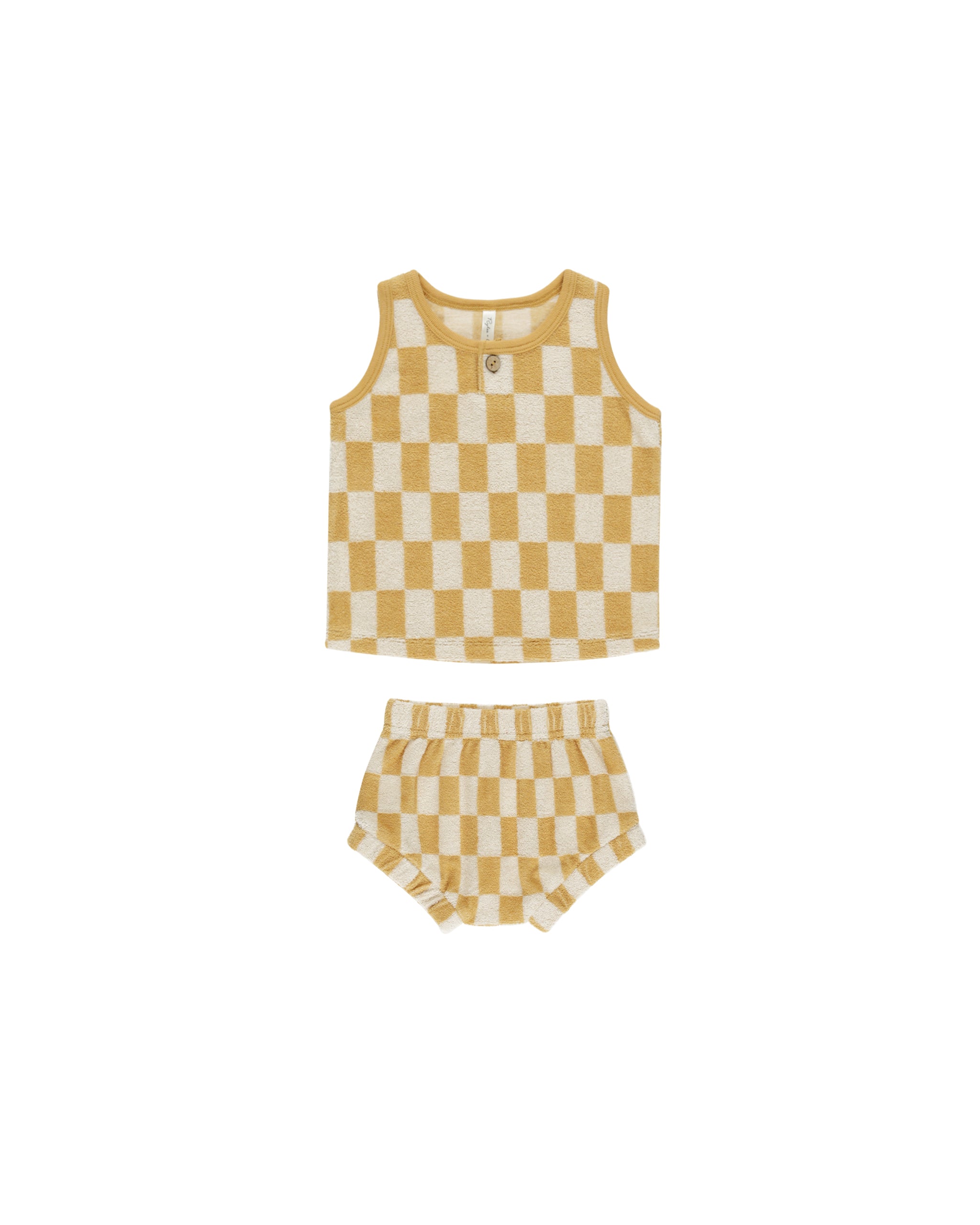 Rylee + Cru Baby Tank Set - Marigold Check