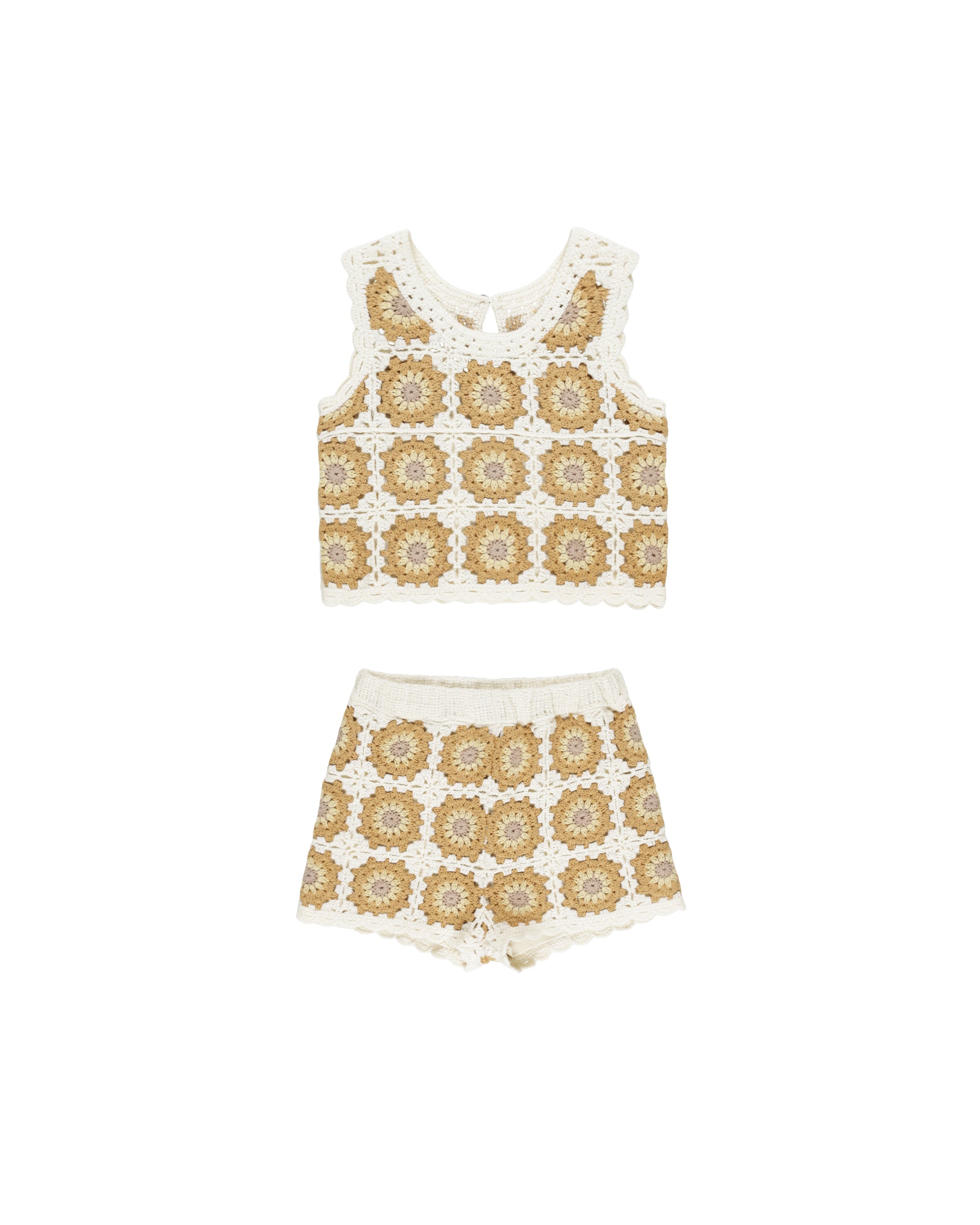 Rylee + Cru Crochet Tank Set - Marigold Daisy