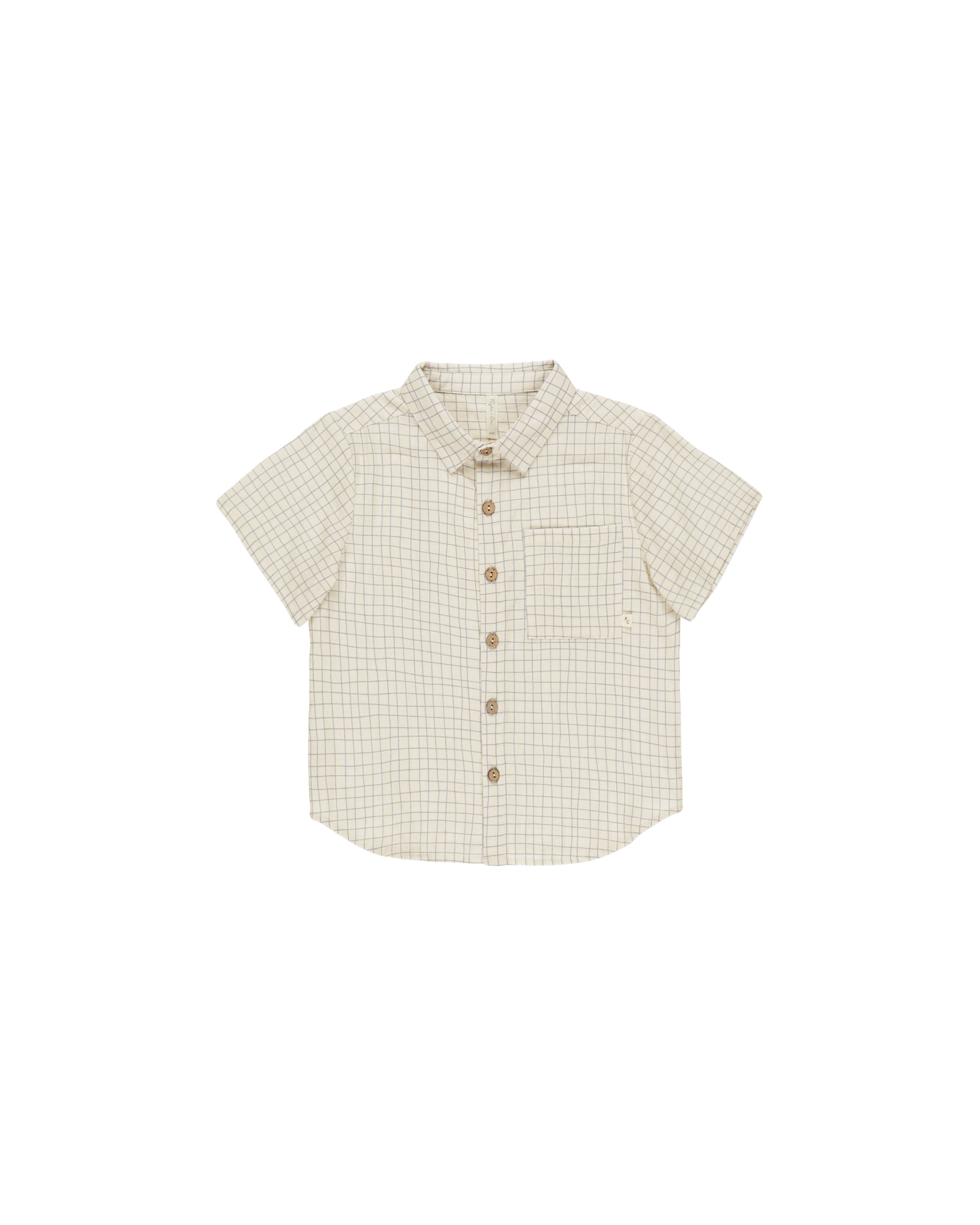 Rylee + Cru Collared Short Sleeve Shirt - Grid
