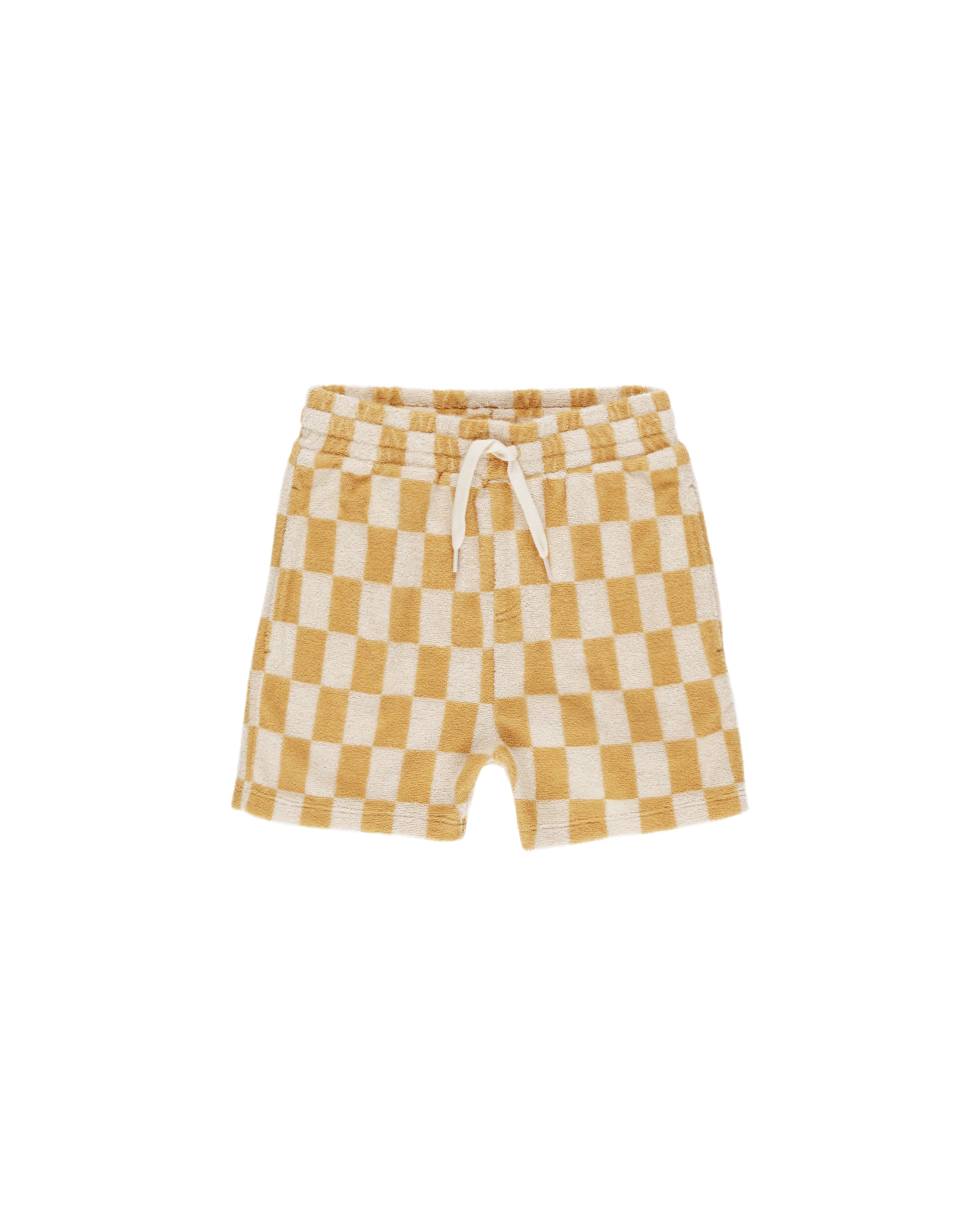 Rylee + Cru Terry Boys Short - Marigold Check