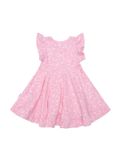 Huxbaby Ditsy Floral Frill Swing Dress - Peony