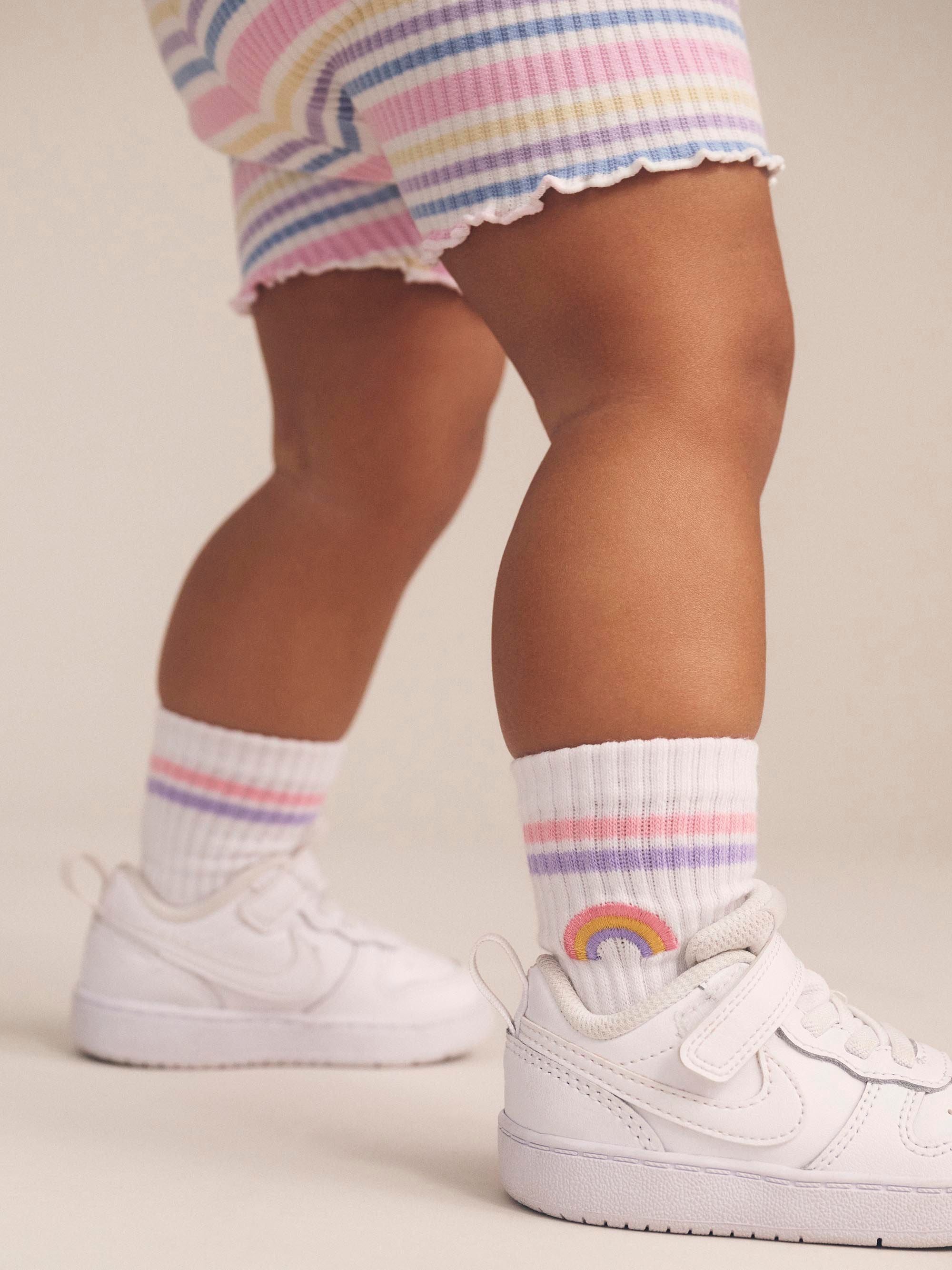 Huxbaby Rainbow Stripe Rib Short - Multi