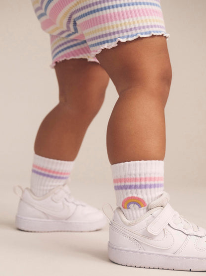 Huxbaby Rainbow Stripe Rib Short - Multi