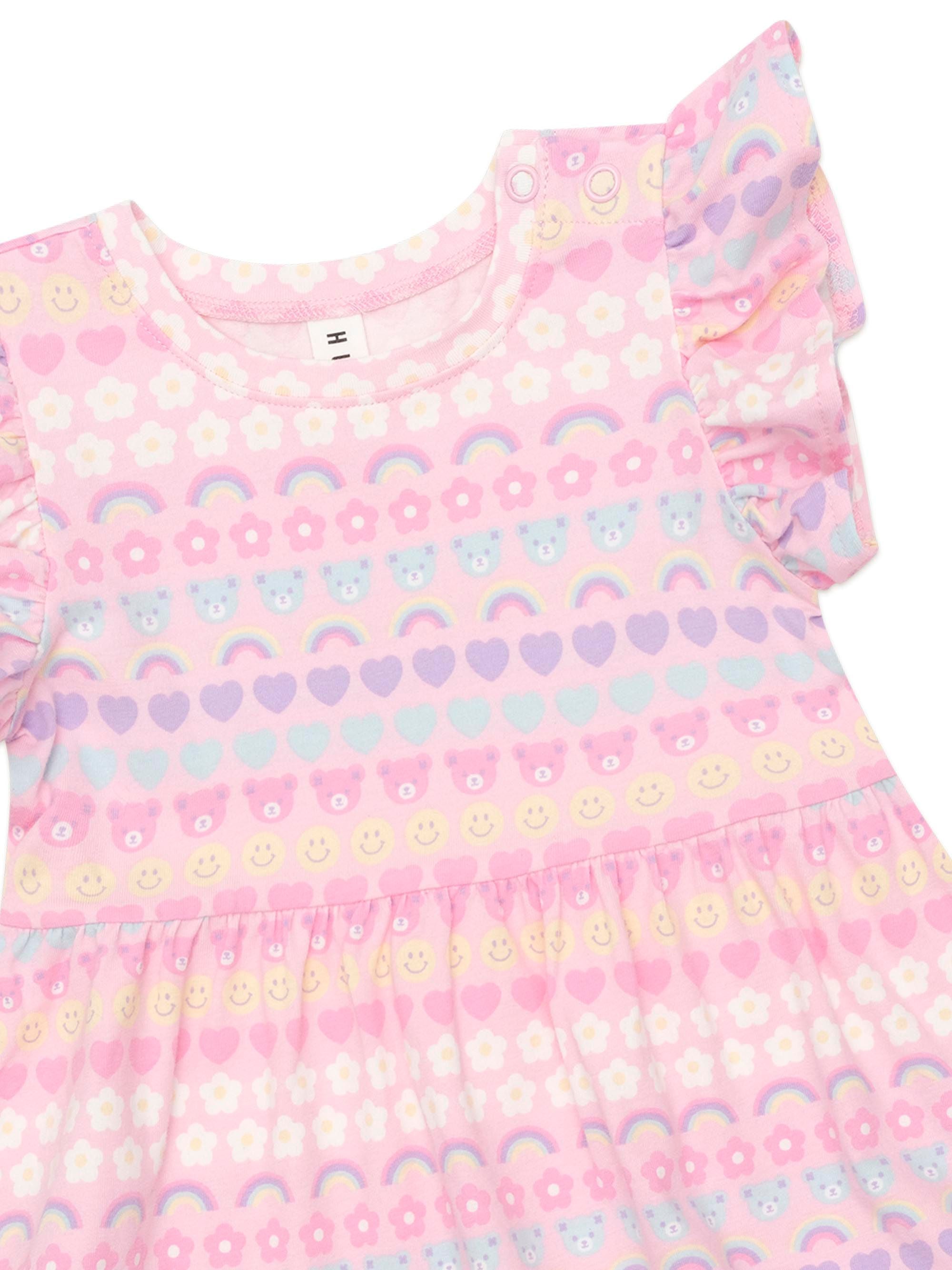 Huxbaby Emoji Rainbow Tier Dress - Multi