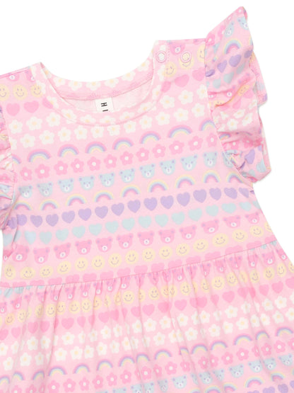 Huxbaby Emoji Rainbow Tier Dress - Multi