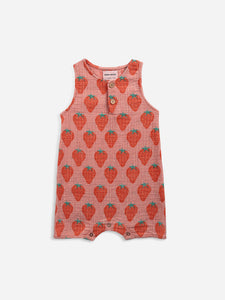Bobo Choses Strawberry All Over Woven Playsuit