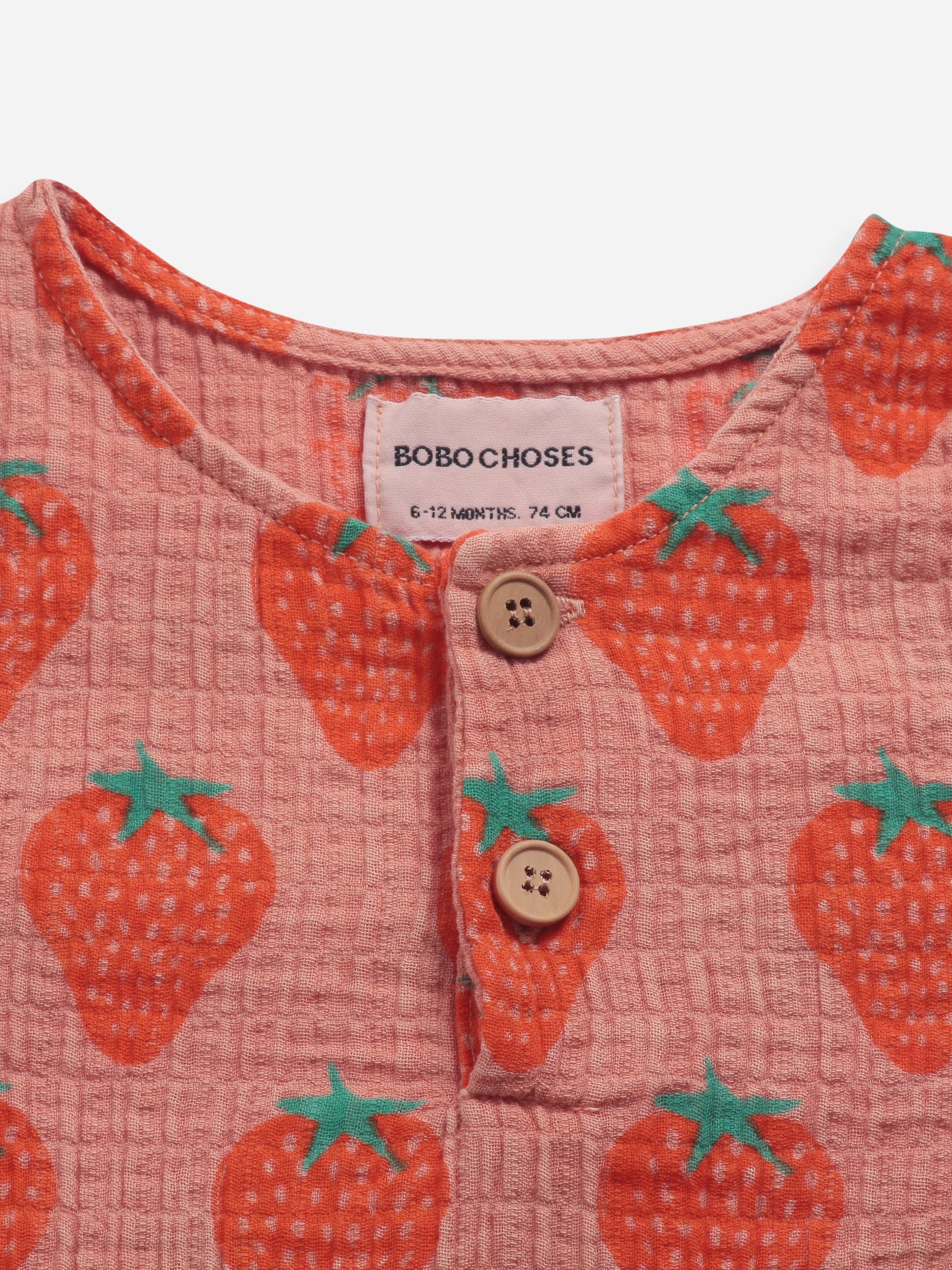 Bobo Choses Strawberry All Over Woven Playsuit
