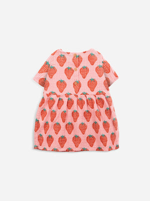 Bobo Choses Strawberry All Over Woven Baby Dress