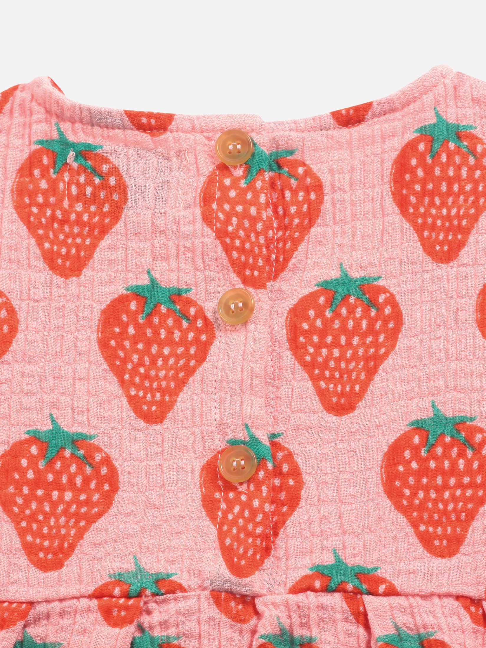 Bobo Choses Strawberry All Over Woven Baby Dress
