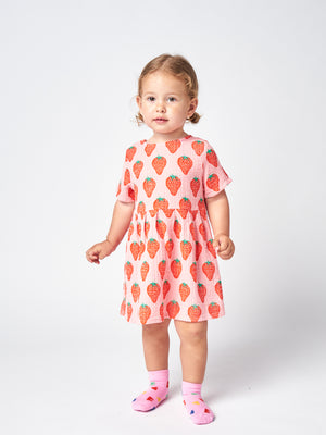 Bobo Choses Strawberry All Over Woven Baby Dress