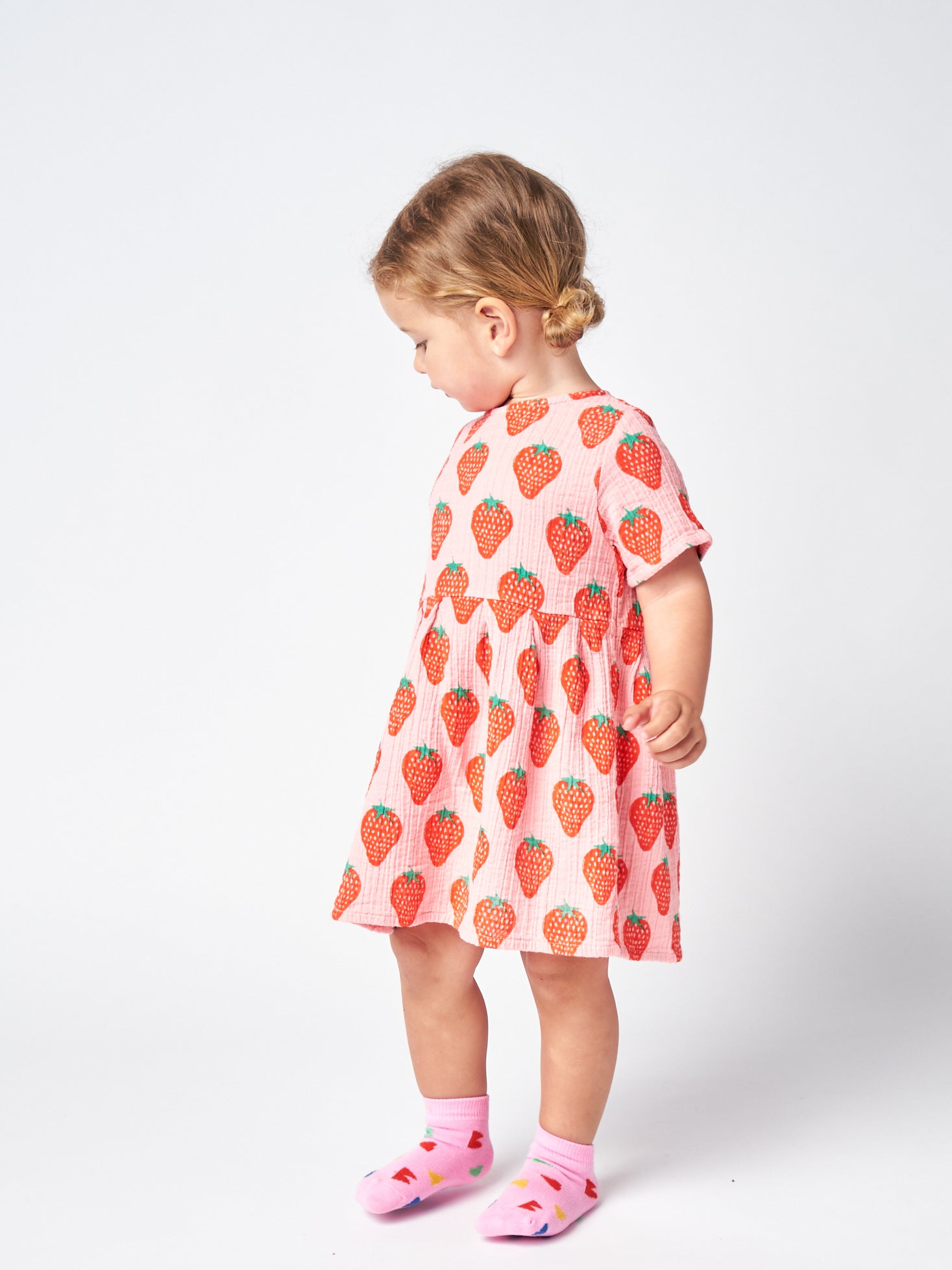 Bobo Choses Strawberry All Over Woven Baby Dress