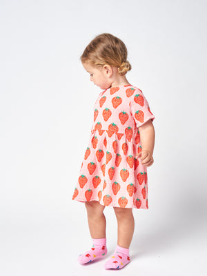 Bobo Choses Strawberry All Over Woven Baby Dress