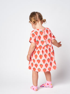Bobo Choses Strawberry All Over Woven Baby Dress