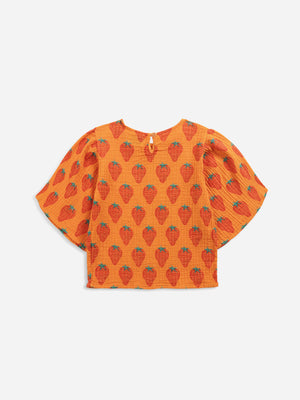 Bobo Choses Strawberries All Over Woven Top