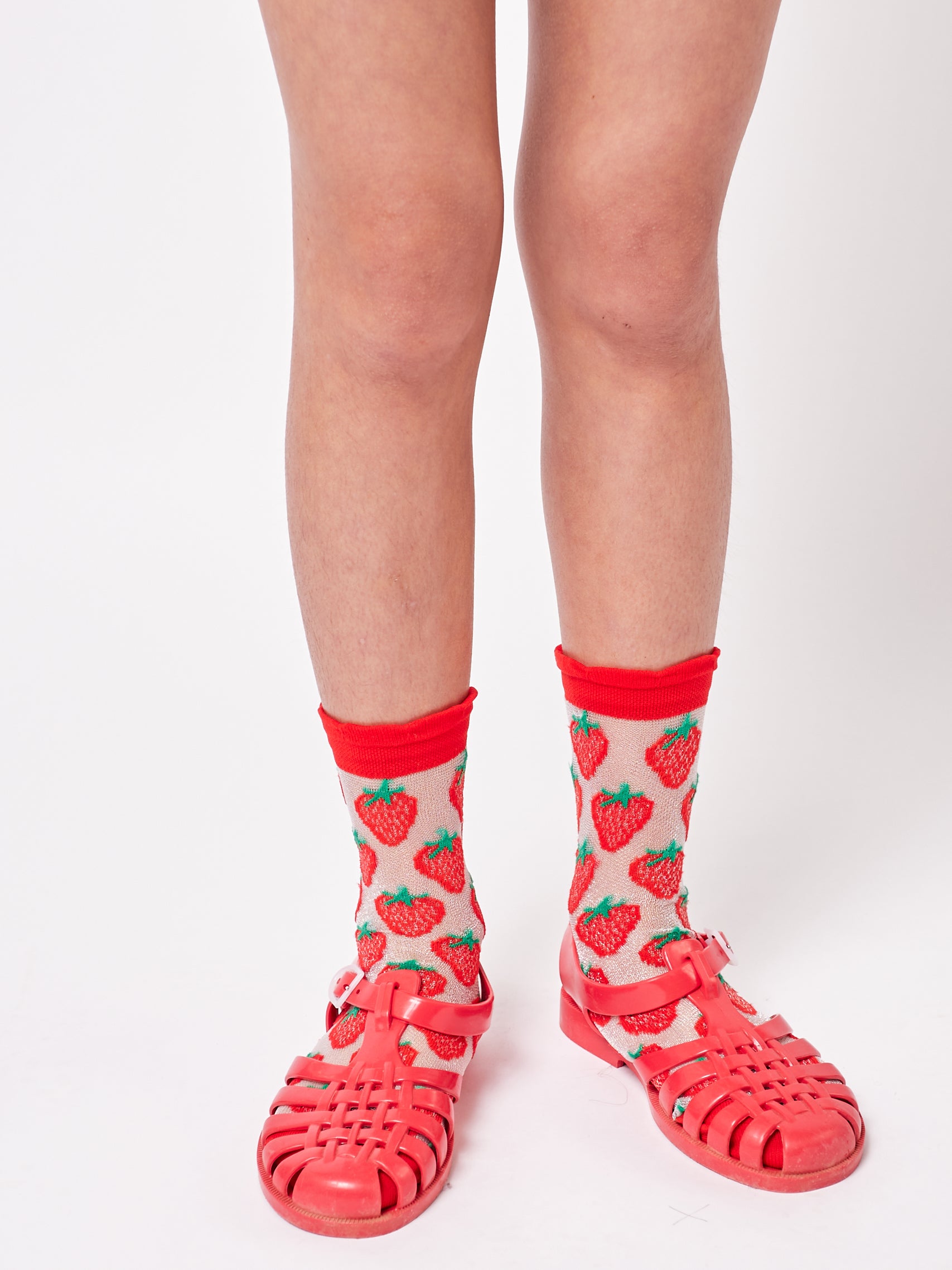 Bobo Choses Strawberry Transparent Short Socks