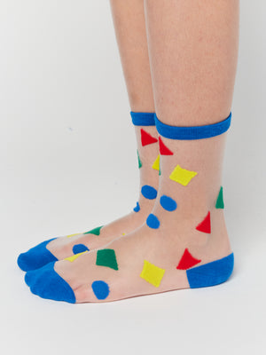 Bobo Choses Geometric Colors Transparent Short Socks