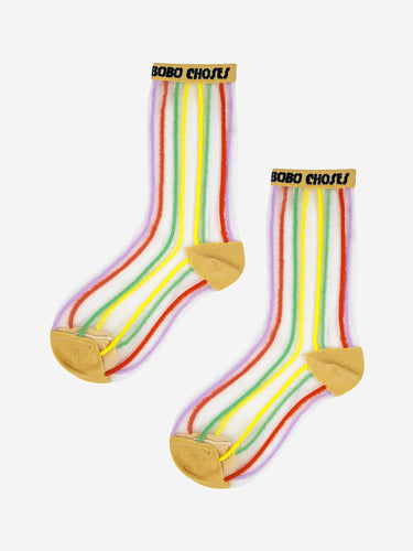 Bobo Choses Color Stripes Transparent Short Socks
