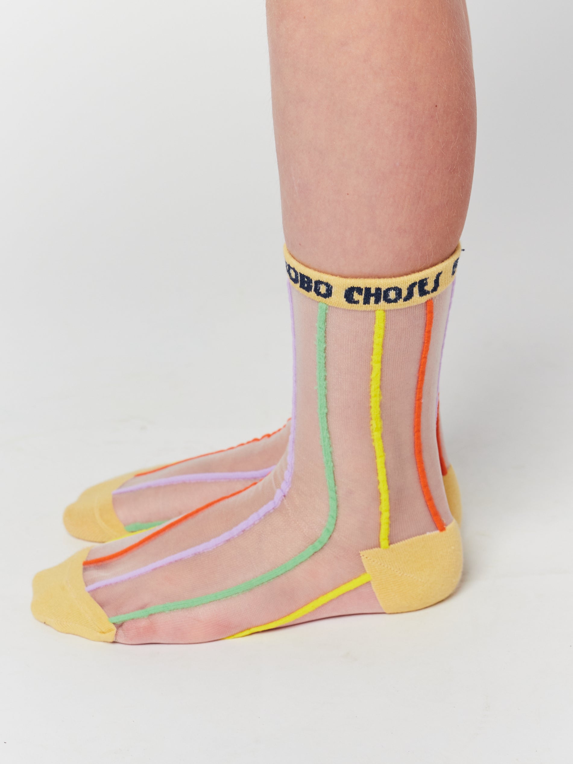 Bobo Choses Color Stripes Transparent Short Socks