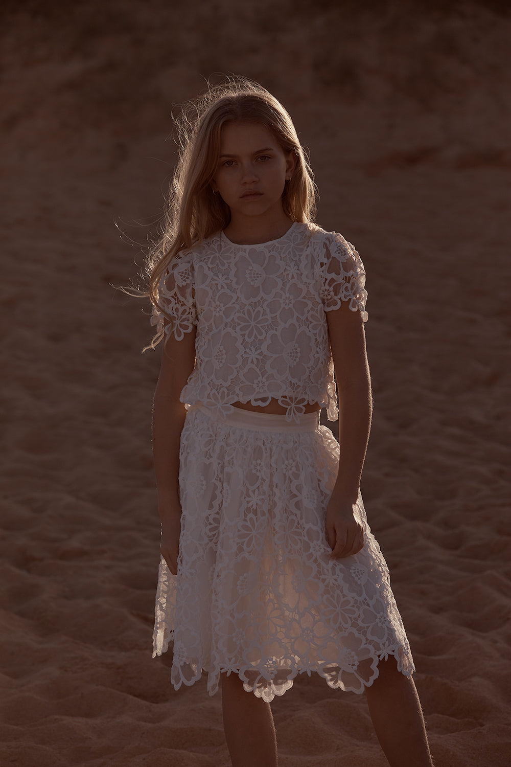 Petite Amalie Flower Bouquet Top - White