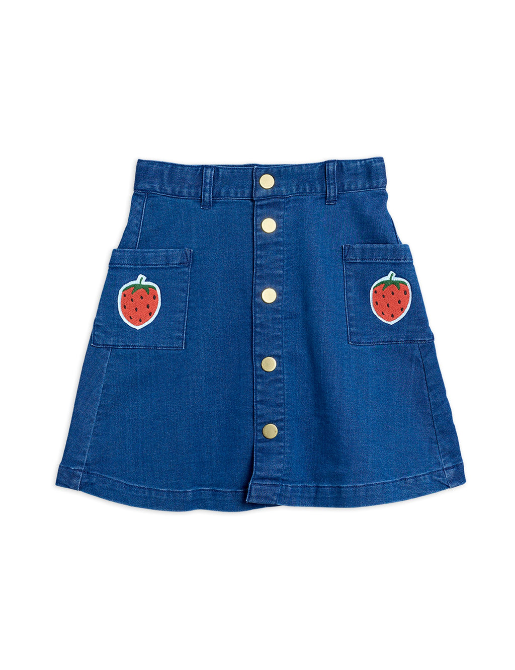 Mini Rodini Denim Strawberry Skirt - Blue