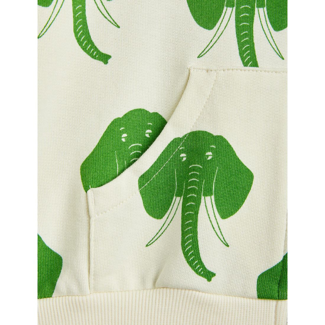 Mini Rodini Elephants Zip Hoodie - Off-White