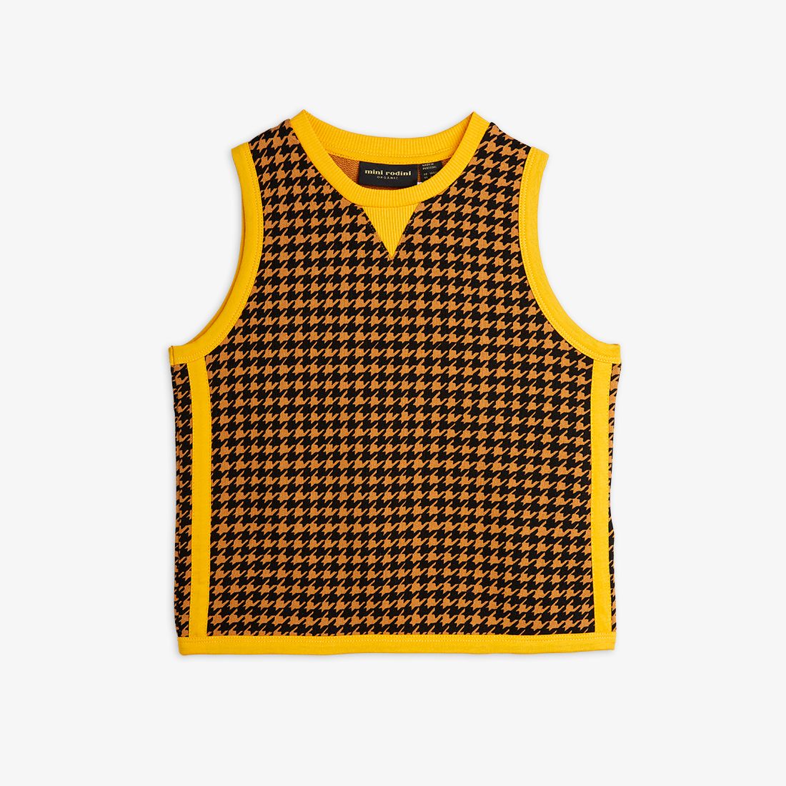 Mini Rodini Houndstooth Sweatshirt Tank - Brown