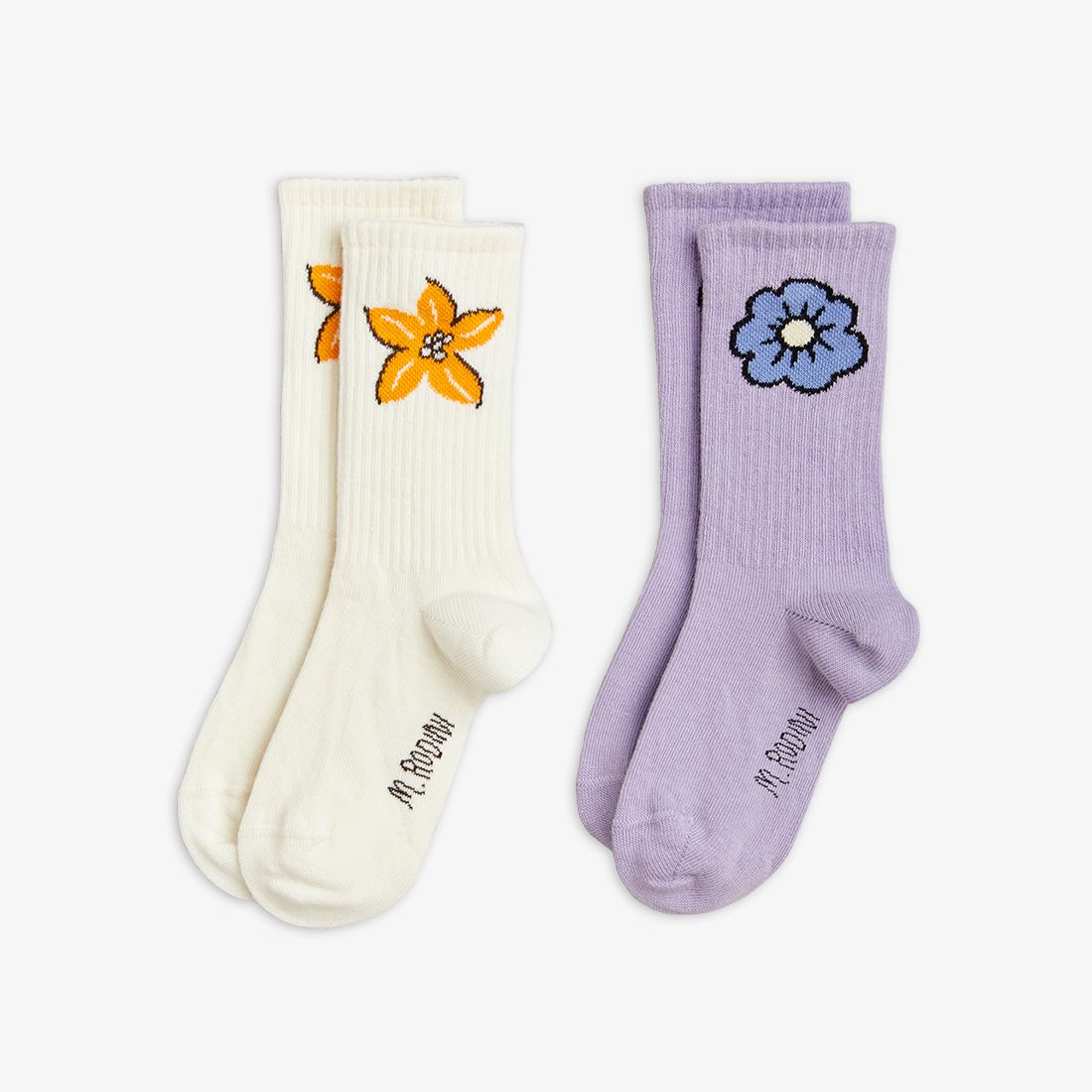 Mini Rodini 2-Pack Flower Socks - Purple
