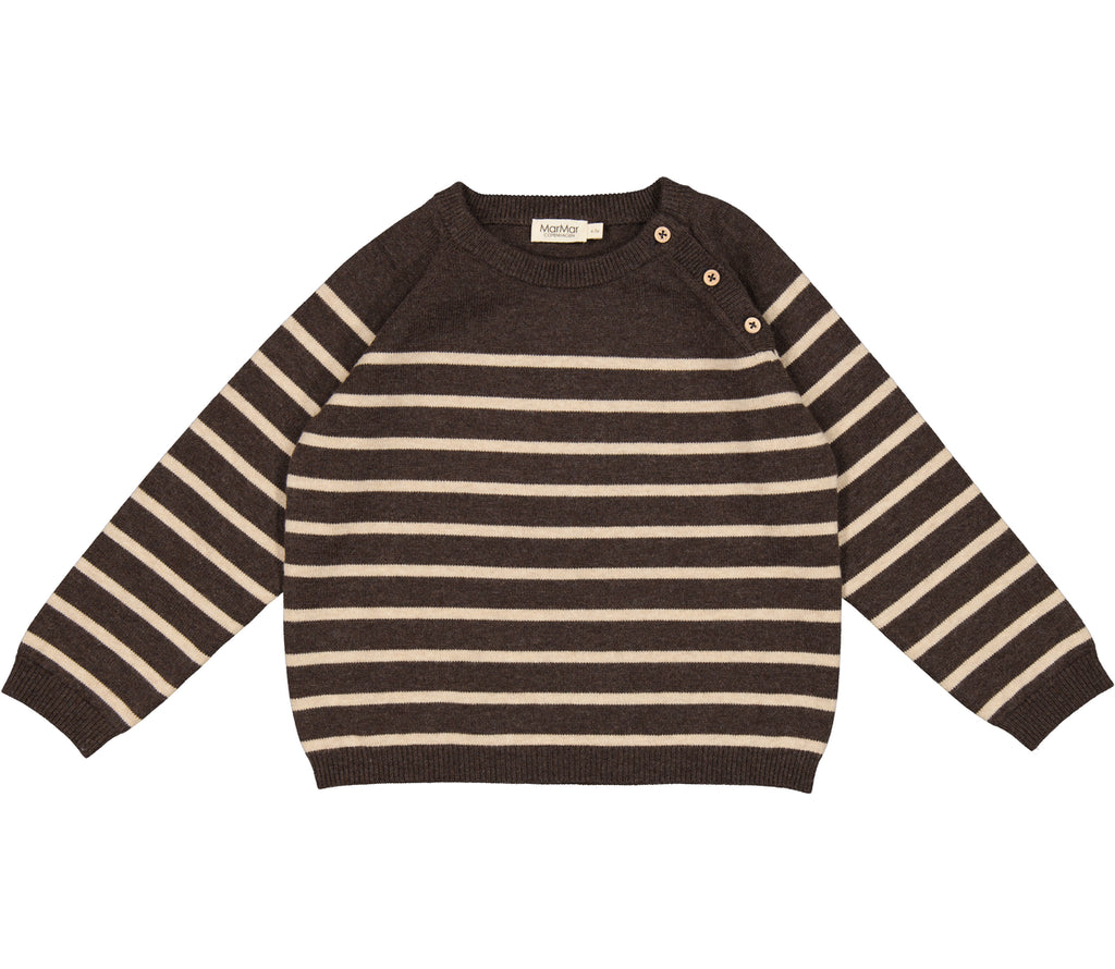 MarMar Copenhagen Sweater Talan - Espresso Stripe